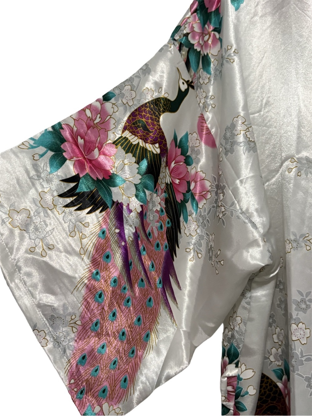 Silky Peacock Floral Robe - Picture 4 of 5